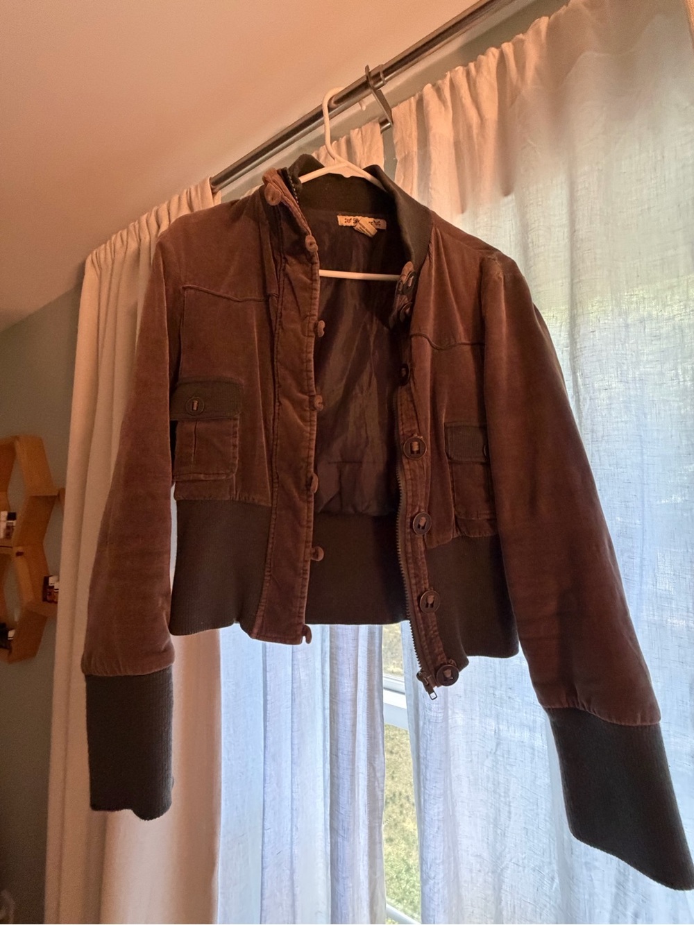 Women’s Charcoal Gray Cropped Bomber Jacket
